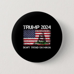 2024 Tread niet op Maga Amerikaanse vlag slang Ronde Button 5,7 Cm