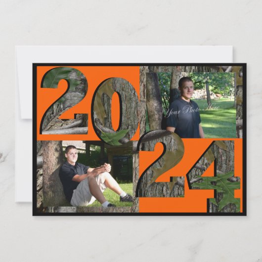 2024 Tree Camo Afstuderen Twin Foto Kaart (Voorkant)