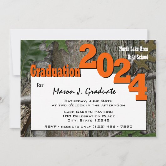 2024 Tree Camo Afstuderen Twin Foto Kaart (Achterkant)