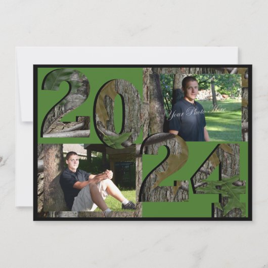 2024 Tree Camo Afstuderen Twin Photo Hunter Groen Kaart (Voorkant)