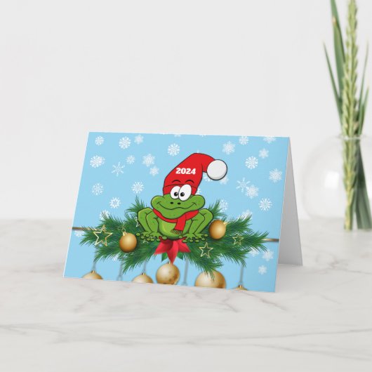 2024 Tree Frog Kerst Kaart (Voorkant)
