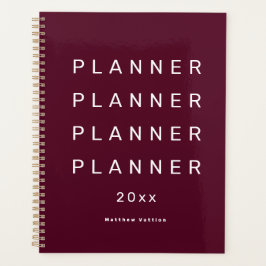 2024 Trendy Modern Bourgondië Weekly Dated Planner