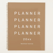 2024 Trendy Modern Brown Weekly Dated Planner (Voorkant)