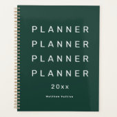 2024 Trendy Modern Emerald Green Weekly Dated Planner (Voorkant)