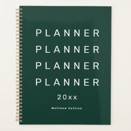 2024 Trendy Modern Emerald Green Weekly Dated Planner
