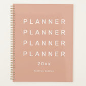 2024 Trendy Modern Licht Roze Weekly Dated Planner (Voorkant)