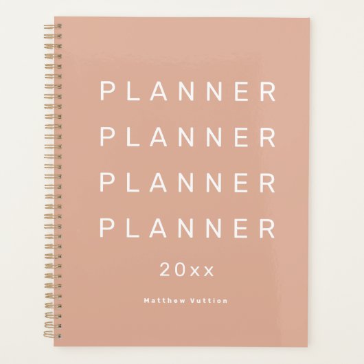 2024 Trendy Modern Licht Roze Weekly Dated Planner (Voorkant)