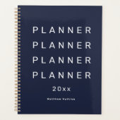 2024 Trendy Modern Marineblauw Weekly Dated Planner (Voorkant)