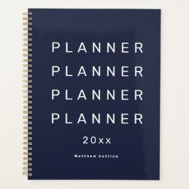 2024 Trendy Modern Marineblauw Weekly Dated Planner