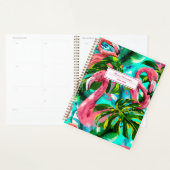 2024 Tropische Flamingo Gepersonaliseerde naam Planner (Display)