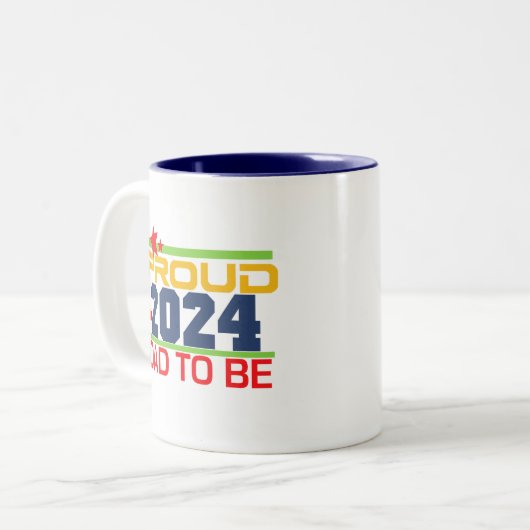 2024 Trots op papa als nieuwe papa Tweekleurige Koffiemok (Voorkant links)