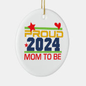 2024 Trotse moeder om toekomstige moeder te zijn Keramisch Ornament (Rechts)