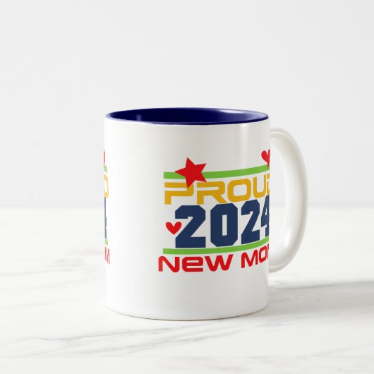 2024 Trotse Nieuwe Mama Twee-Tone Koffie Mok (Voorkant rechts)
