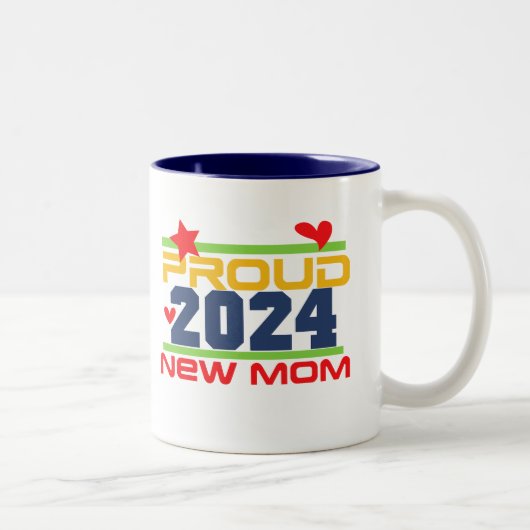 2024 Trotse Nieuwe Mama Twee-Tone Koffie Mok (Rechts)