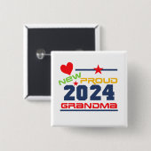 2024 Trotse nieuwe oma Button (Voorkant /achterkant)