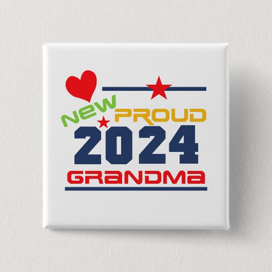 2024 Trotse nieuwe oma Button (Voorkant)