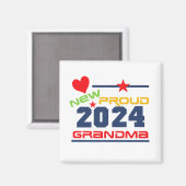 2024 Trotse nieuwe oma magneet (Voorkant / Achterkant)