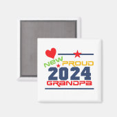 2024 Trotse nieuwe opa magneet (Voorkant / Achterkant)