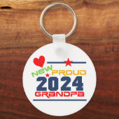 2024 Trotse nieuwe opa Sleutelhanger (Voorkant)