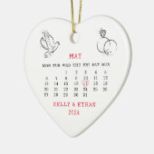2024 Trouwdatum Getrouwd Keramisch Ornament (Links)