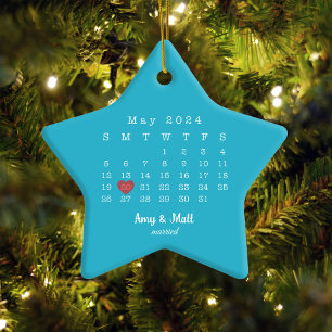 2024 Trouwdatum Sterkalender Getrouwd Keramiek Ornament