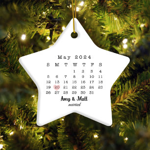 2024 Trouwdatum Sterkalender Getrouwd Keramiek Ornament