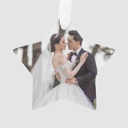 2024 Trouwdatum Sterkalender Getrouwd Keramiek Ornament (achterkant)