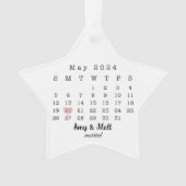 2024 Trouwdatum Sterkalender Getrouwd Keramiek Ornament (voorkant)