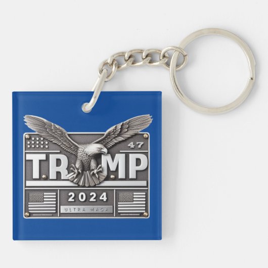 2024 TRUMP 47 met een adelaar Sleutelhanger (Achterkant)