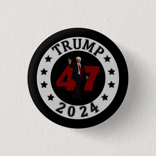2024 TRUMP 47 RONDE BUTTON 3,2 CM (Voorkant)