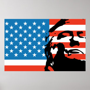 2024 Trump & Amerikaanse vlag minimaal Poster