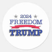 2024 TRUMP FREEDOM RONDE STICKER (Voorkant)