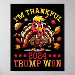 2024 Trump heeft Thanksgiving patriottisch gewonne Poster