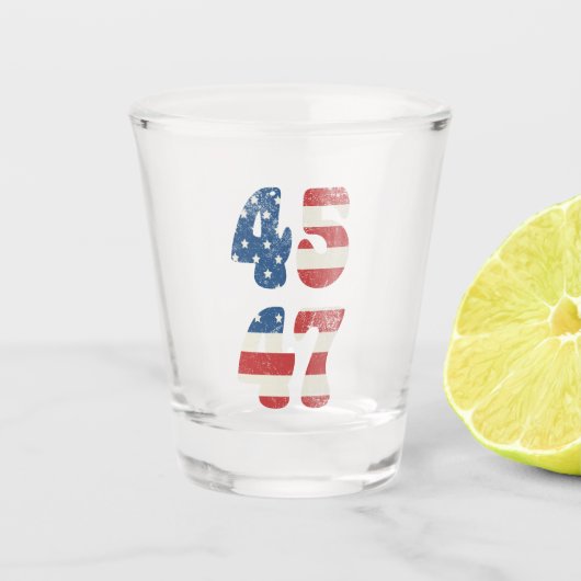 2024 Trump Neem Amerika weer Patriottisch Amerikaa Shot Glas (Voorkant)