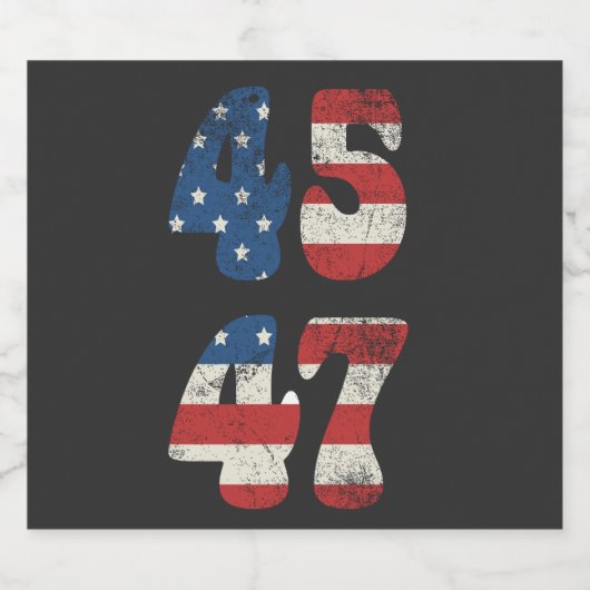 2024 Trump Neem Amerika weer Patriottisch Amerikaa Sparkling Wijnetiket (Enkel label)