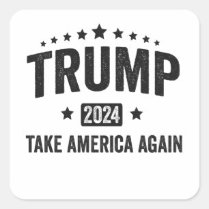 2024 Trump Neem Amerika weer Patriottisch Amerikaa Vierkante Sticker