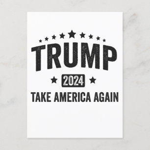 2024 Trump Neem Amerika Weer Patriottische Amerika Uitnodiging Briefkaart