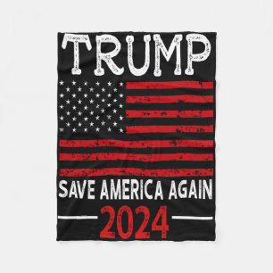 2024 Trump Save America Again USA-vlag Fleece Deken