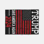 2024 Trump Save America Opnieuw Vlag VS Fleece Deken (Voorkant (Horizontaal))