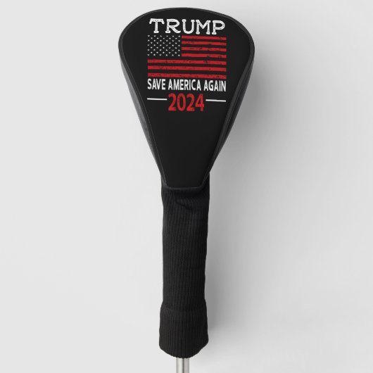 2024 Trump Save America Opnieuw Vlag VS Golfheadcover (Voorkant)
