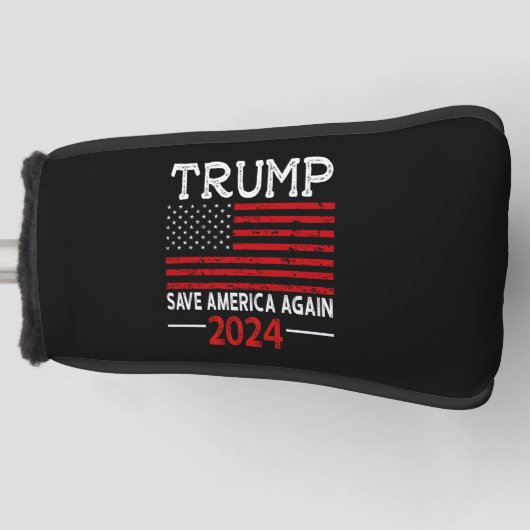2024 Trump Save America Opnieuw Vlag VS Golfheadcover (Voorkant)