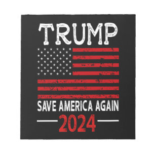 2024 Trump Save America Opnieuw Vlag VS Notitieblok