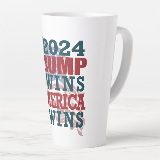 2024 Trump wint - Amerika wint Latte Mok (Rechterhoek)