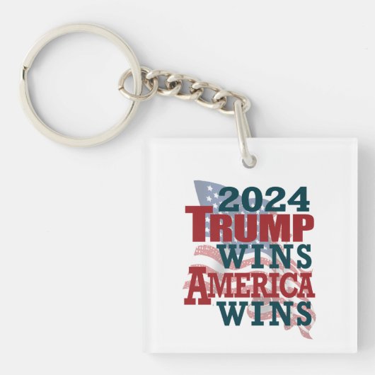 2024 Trump wint - Amerika wint Sleutelhanger (voorkant)