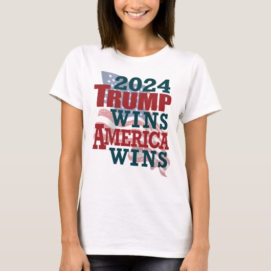 2024 Trump wint - Amerika wint T-shirt (Voorkant)