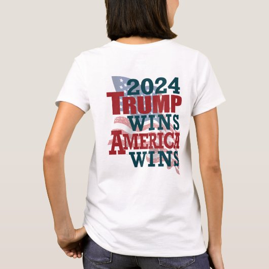 2024 Trump wint - Amerika wint T-shirt (Achterkant)