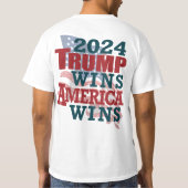 2024 Trump wint - Amerika wint T-shirt (Achterkant)