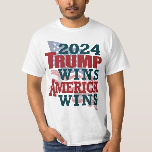 2024 Trump wint - Amerika wint T-shirt (Voorkant)