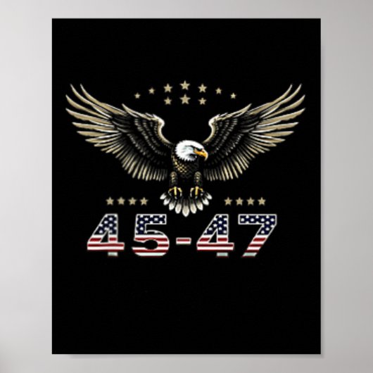 2024 Trump won op de rug vrouwen Eagle Flag Front  Poster (Voorkant)