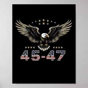 2024 Trump won op de rug vrouwen Eagle Flag Front  Poster